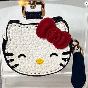 Hello Kitty White & Red Mini Key Chain Coin Purse Bag Charm